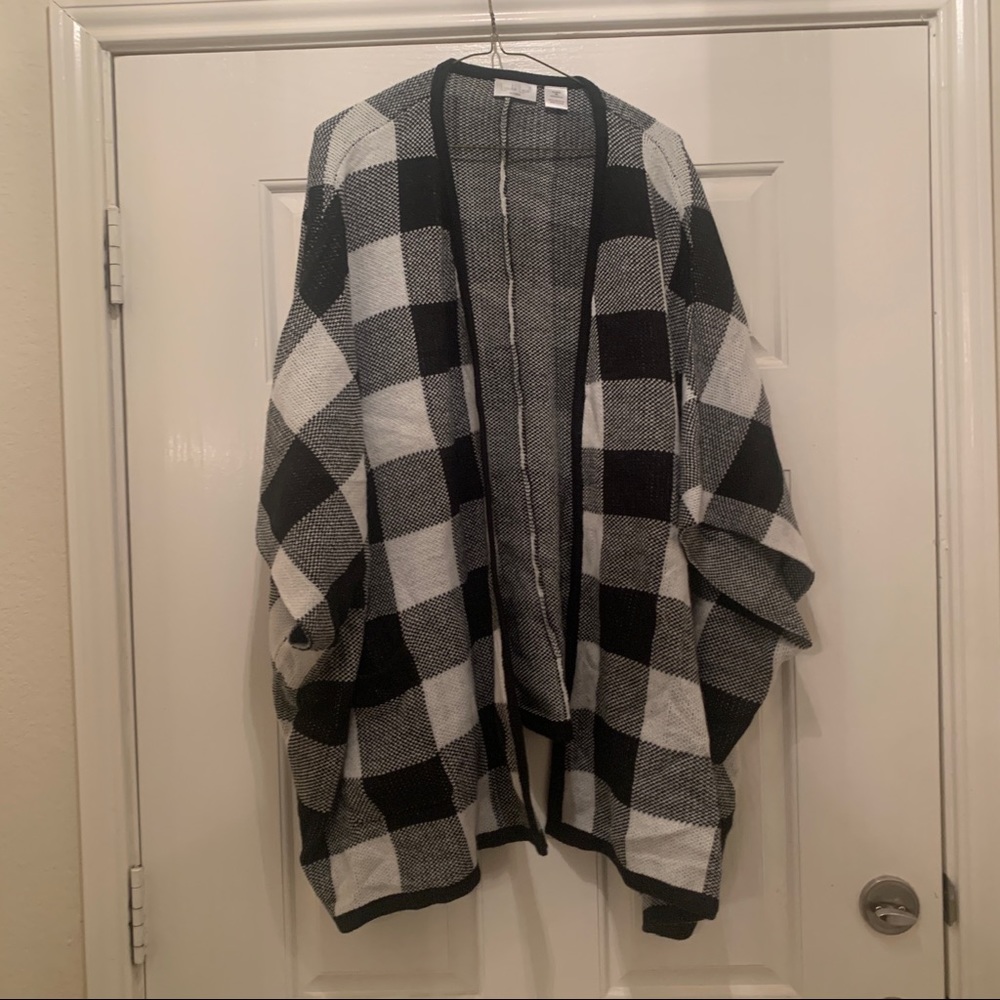 Buffalo Plaid Black and White Sweater